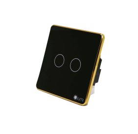 Công Tắc Cảm Ứng Thông Minh Lumi LM-S2L 2 Nút Viền Nhôm Vuông Màu Đen