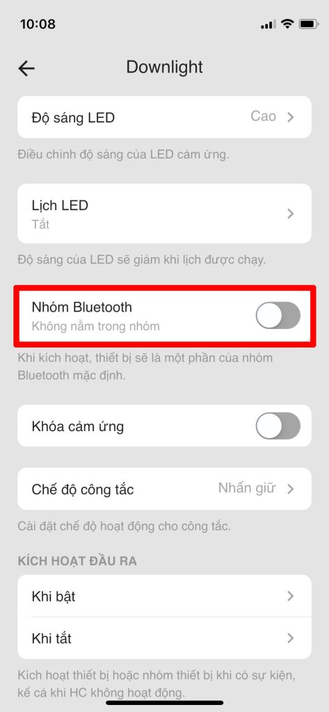 Nhóm BLE mặc định